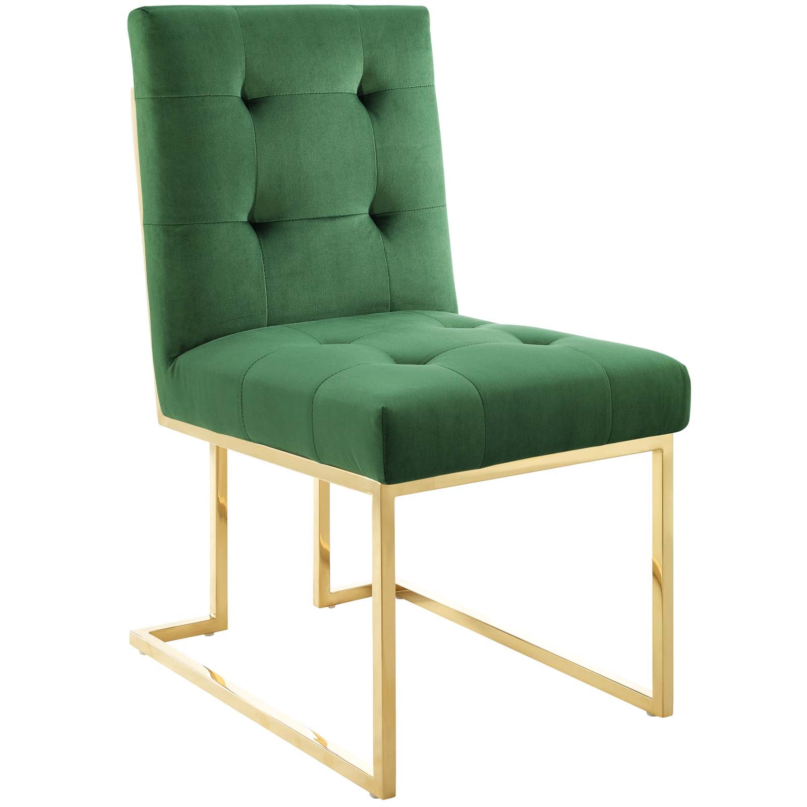 Valénza Velvet Dining Chair - Gold Emerald Denmark Home