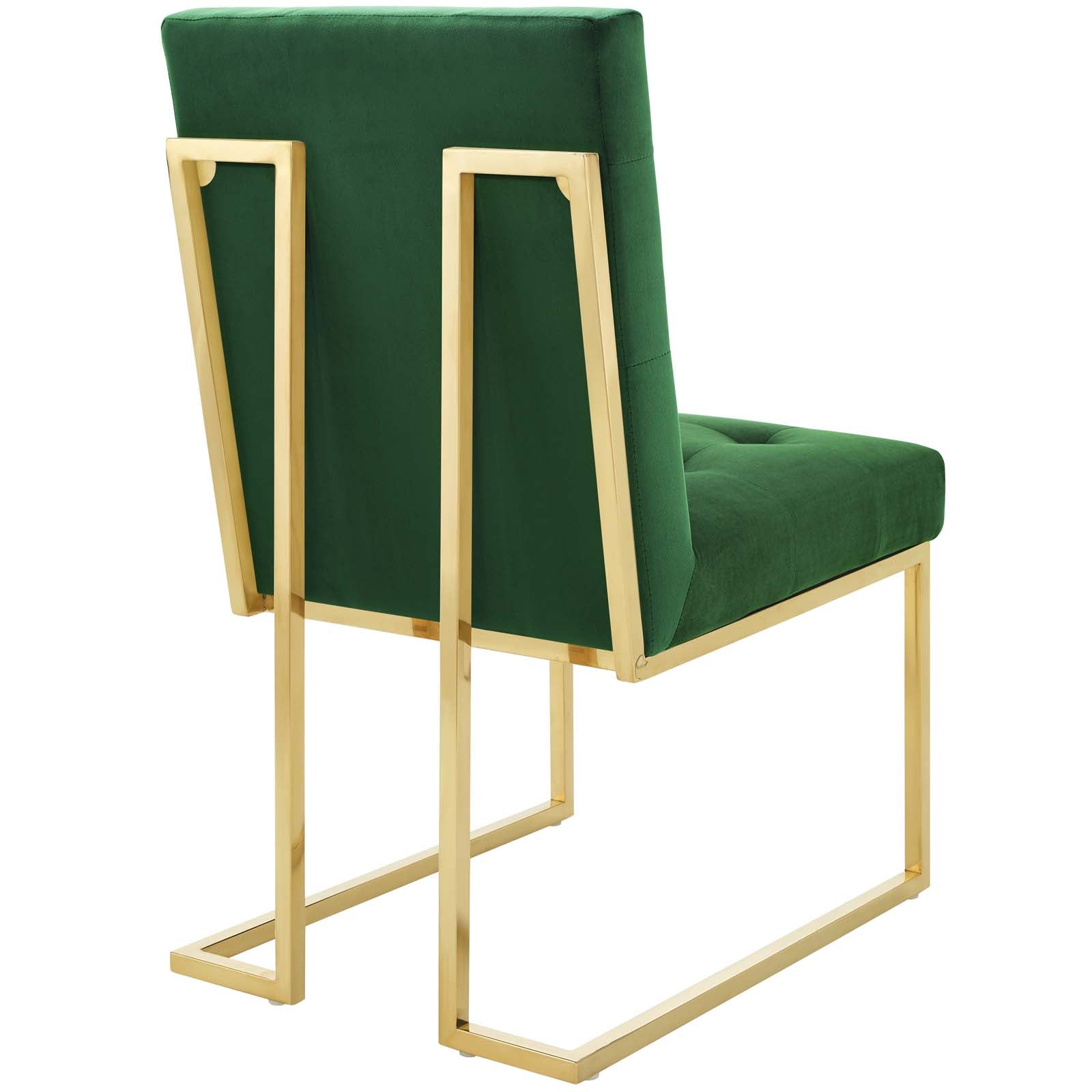 Valénza Velvet Dining Chair - Gold Emerald Denmark Home
