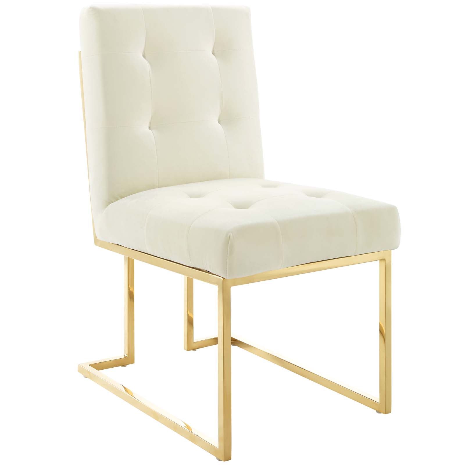 Valénza Velvet Dining Chair - Gold Ivory Denmark Home