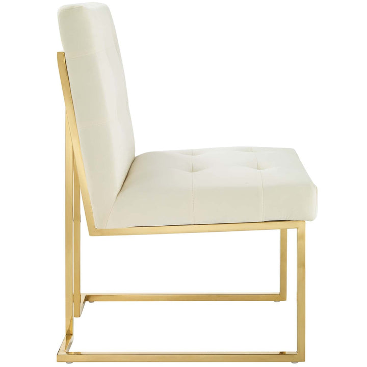 Valénza Velvet Dining Chair - Gold Ivory Denmark Home