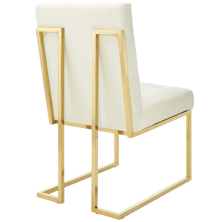 Valénza Velvet Dining Chair - Gold Ivory Denmark Home