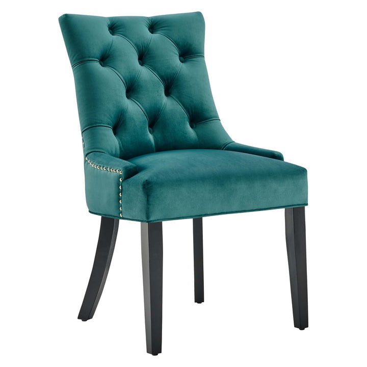 Bleich Tufted Velvet Dining Chair - Teal Denmark Home