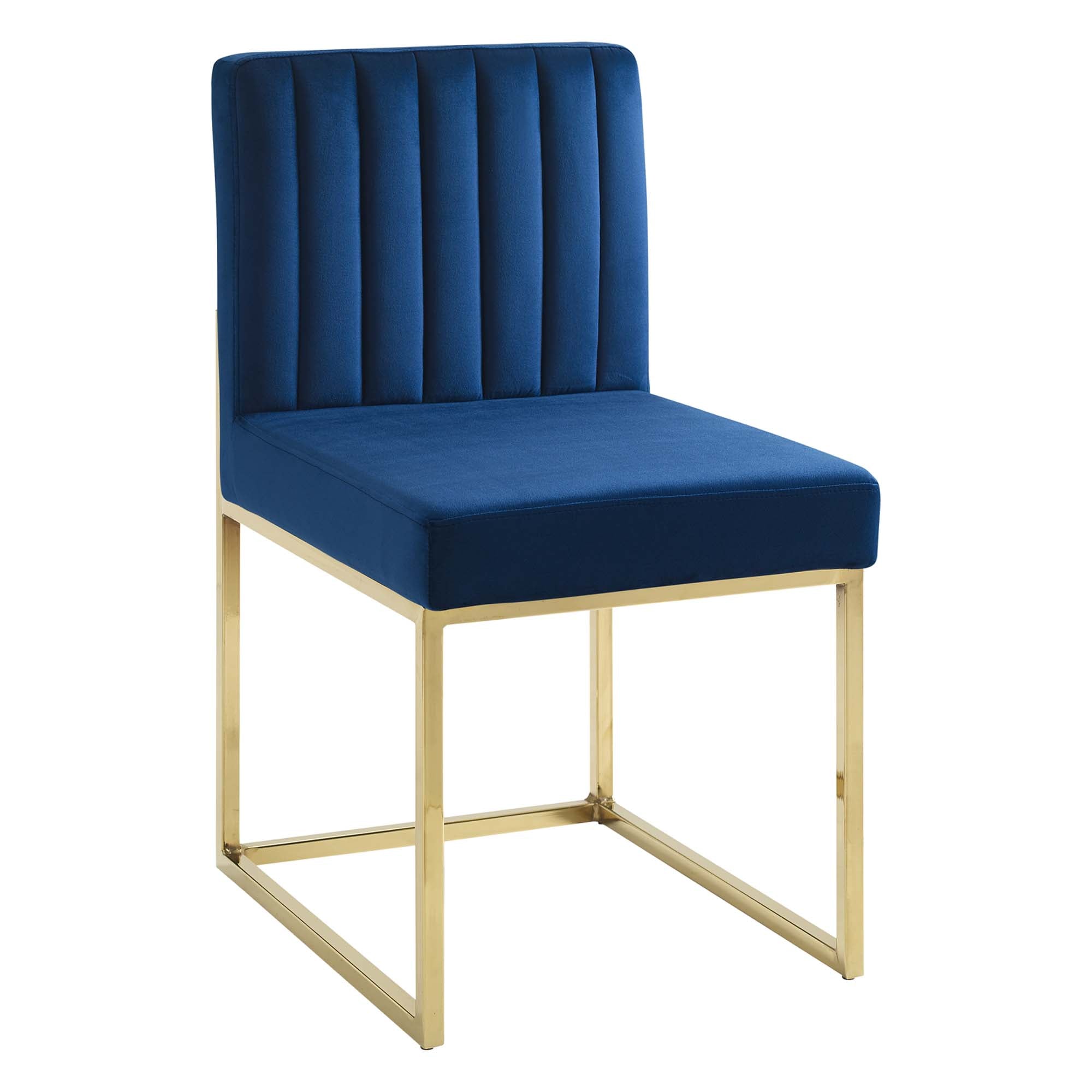 Luxara Velvet Dining Chair - Gold Navy Denmark Home