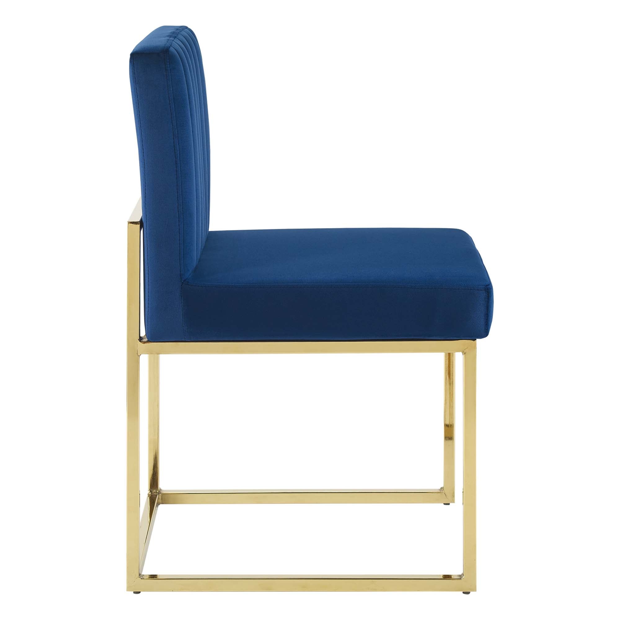 Luxara Velvet Dining Chair - Gold Navy Denmark Home