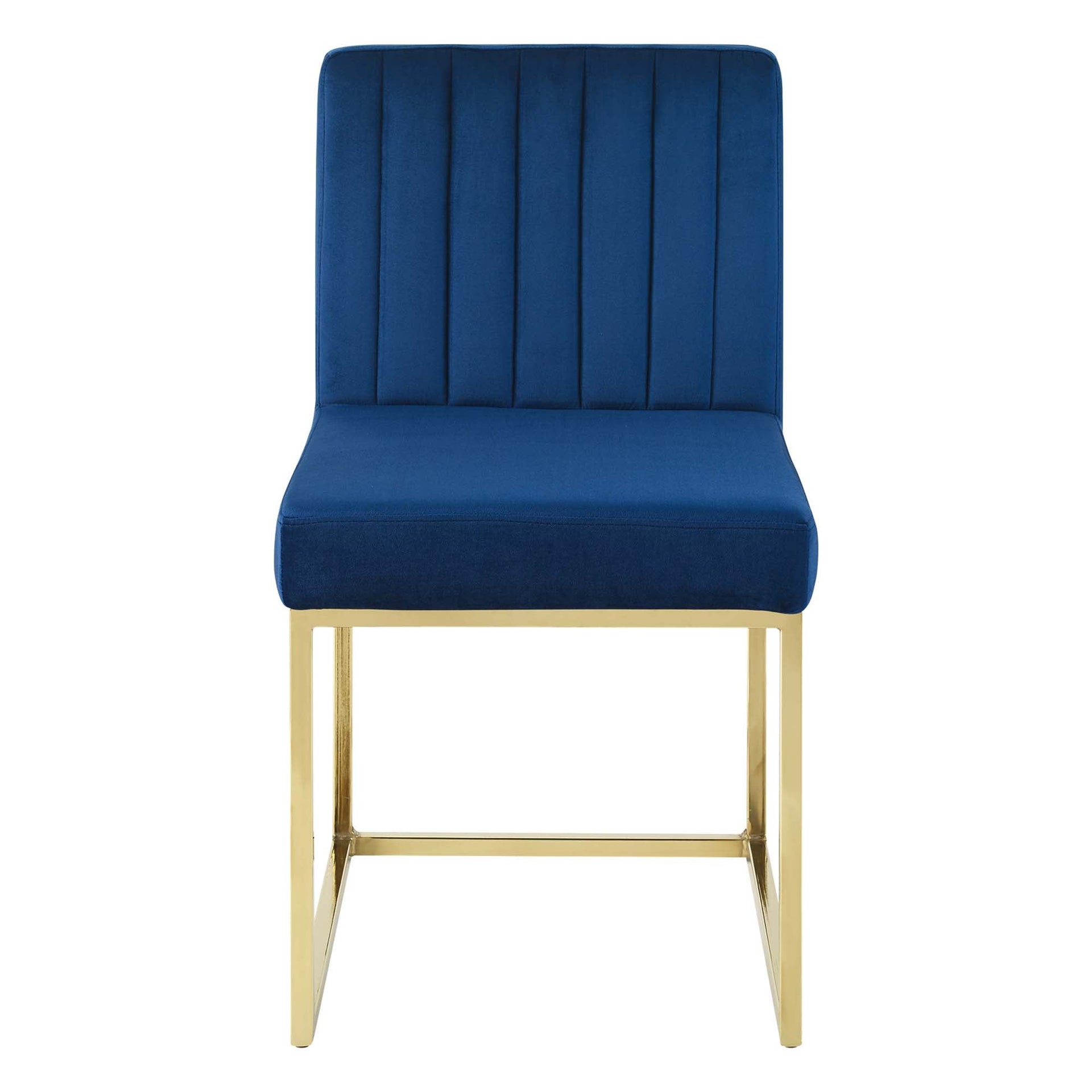 Luxara Velvet Dining Chair - Gold Navy Denmark Home