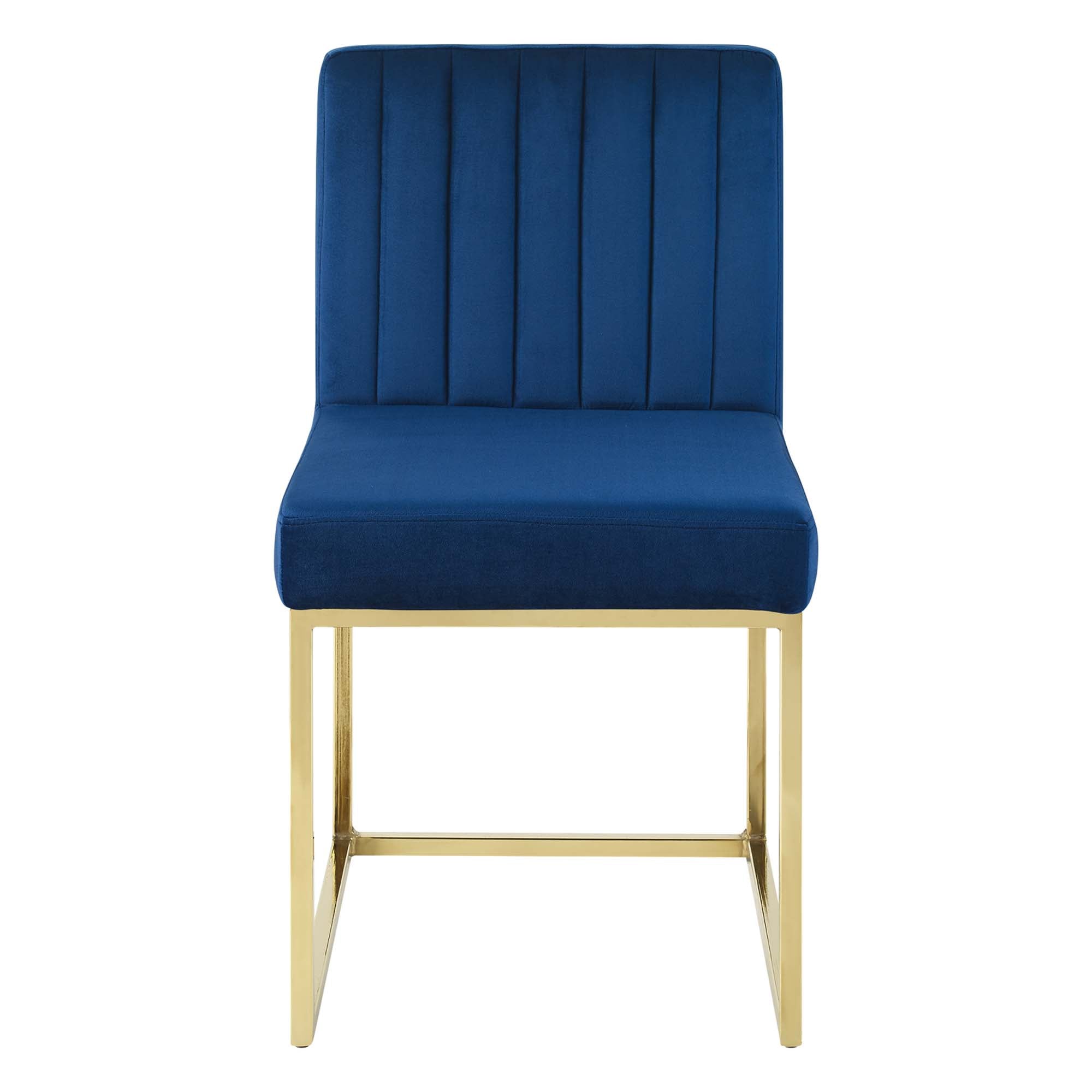 Luxara Velvet Dining Chair - Gold Navy Denmark Home