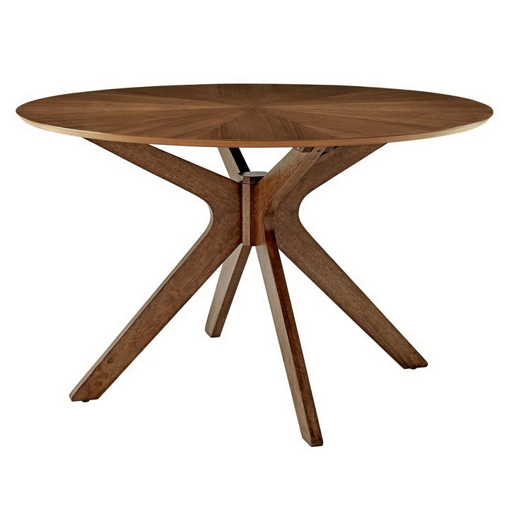 Valtora 47" Round Wood Dining Table - Walnut Denmark Home