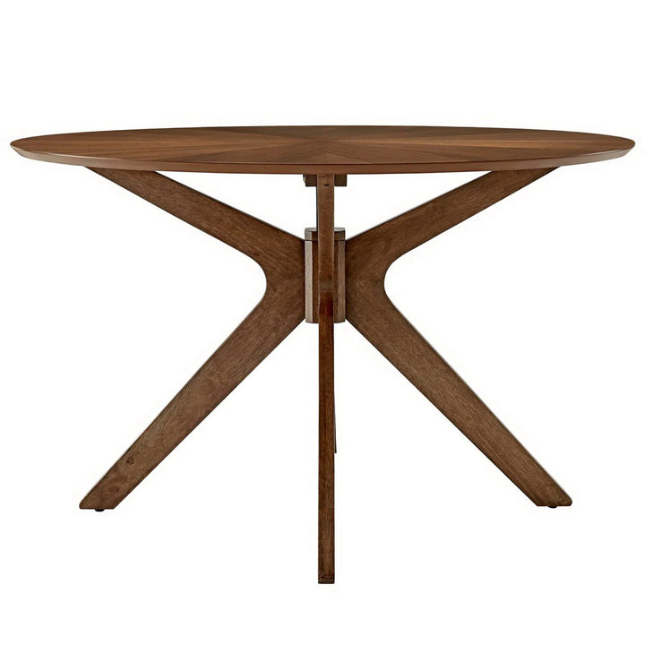 Valtora 47" Round Wood Dining Table - Walnut Denmark Home