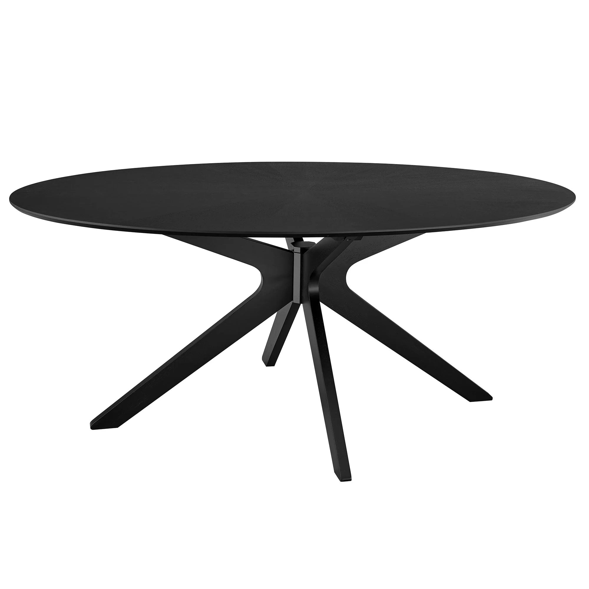 Valtora 71" Oval Wood Dining Table - Black Denmark Home