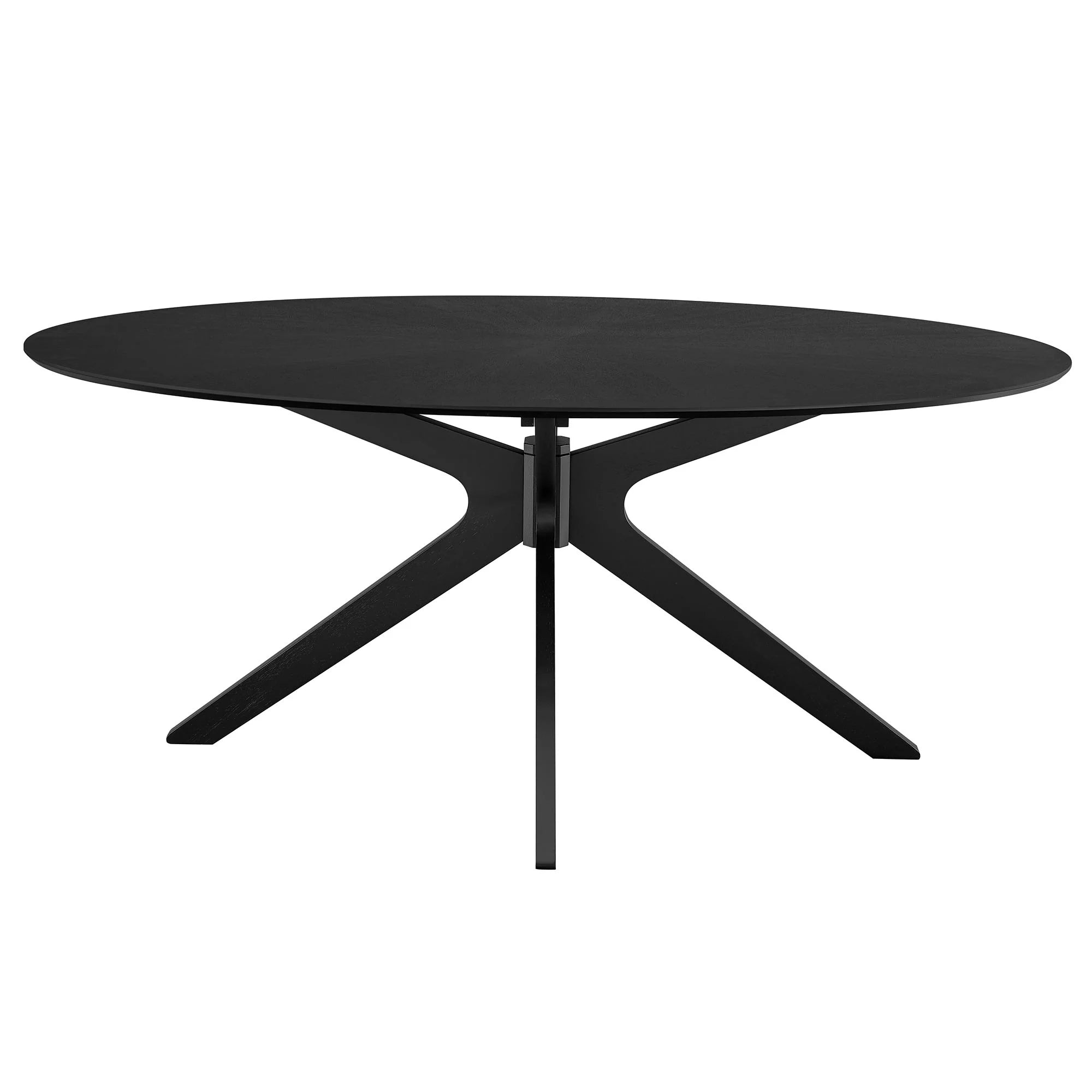Valtora 71" Oval Wood Dining Table - Black Denmark Home