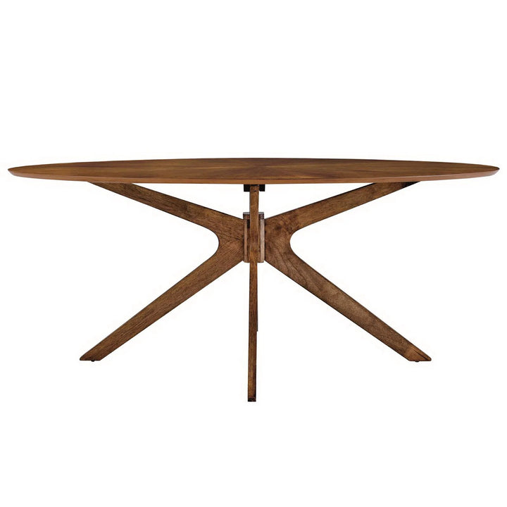 Valtora 71" Oval Wood Dining Table - Walnut Denmark Home