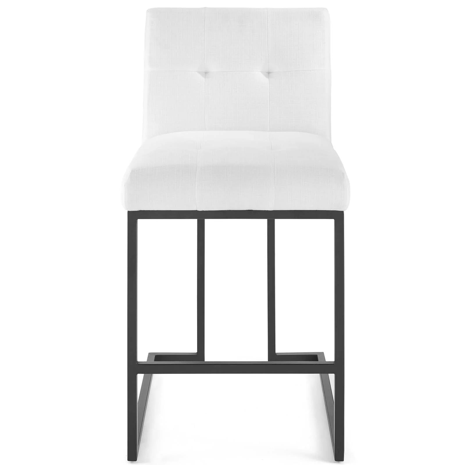 Valénza Black Stainless Steel Upholstered Fabric Counter Stool - Black White Denmark Home