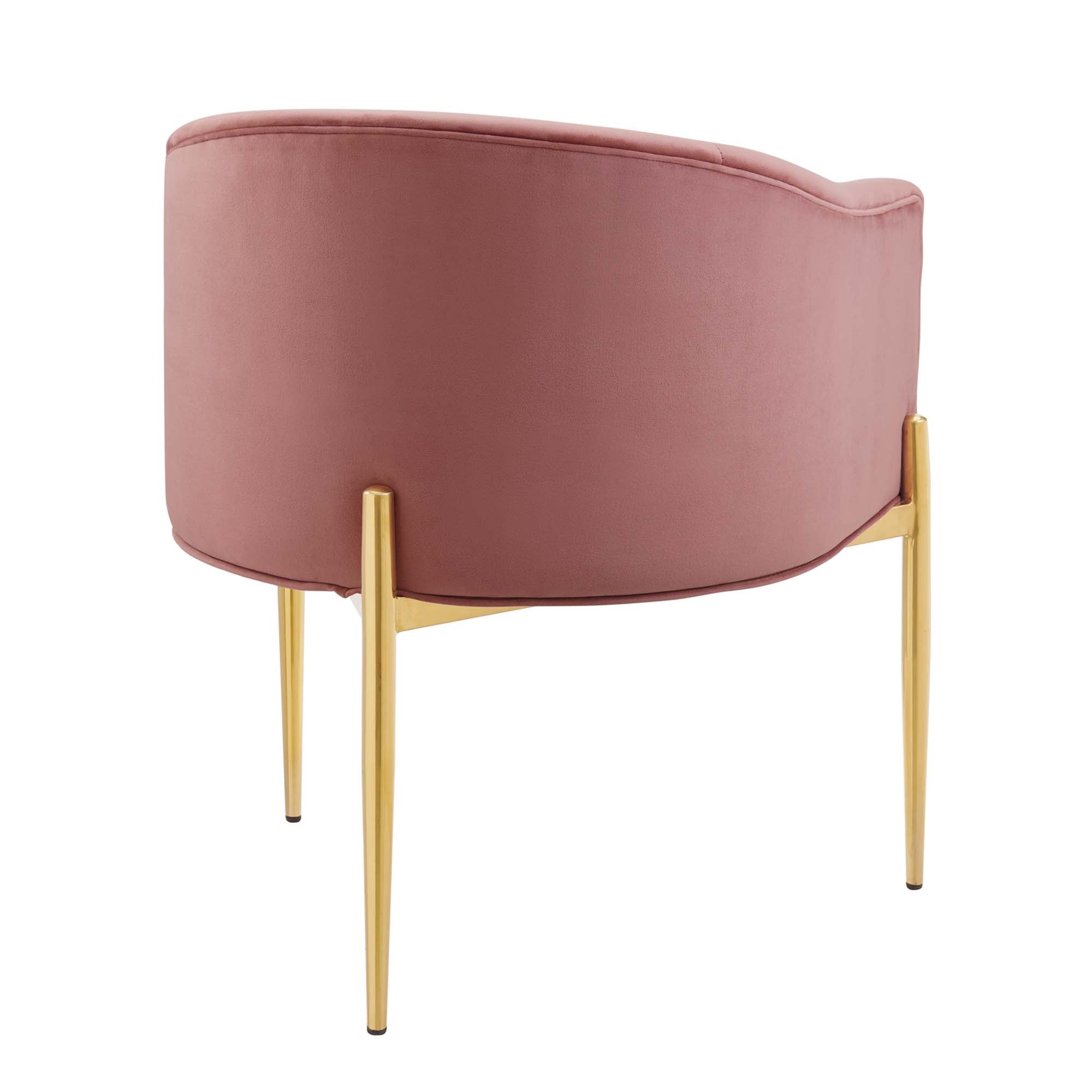 Sprig Velvet Tufted Accent Chair – Dusty Rose Denmark Home