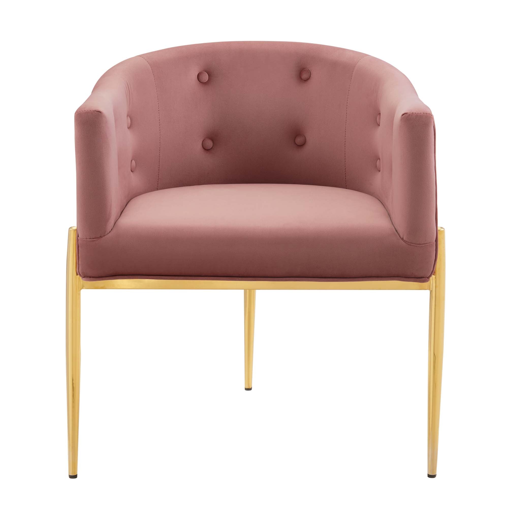 Sprig Velvet Tufted Accent Chair – Dusty Rose Denmark Home