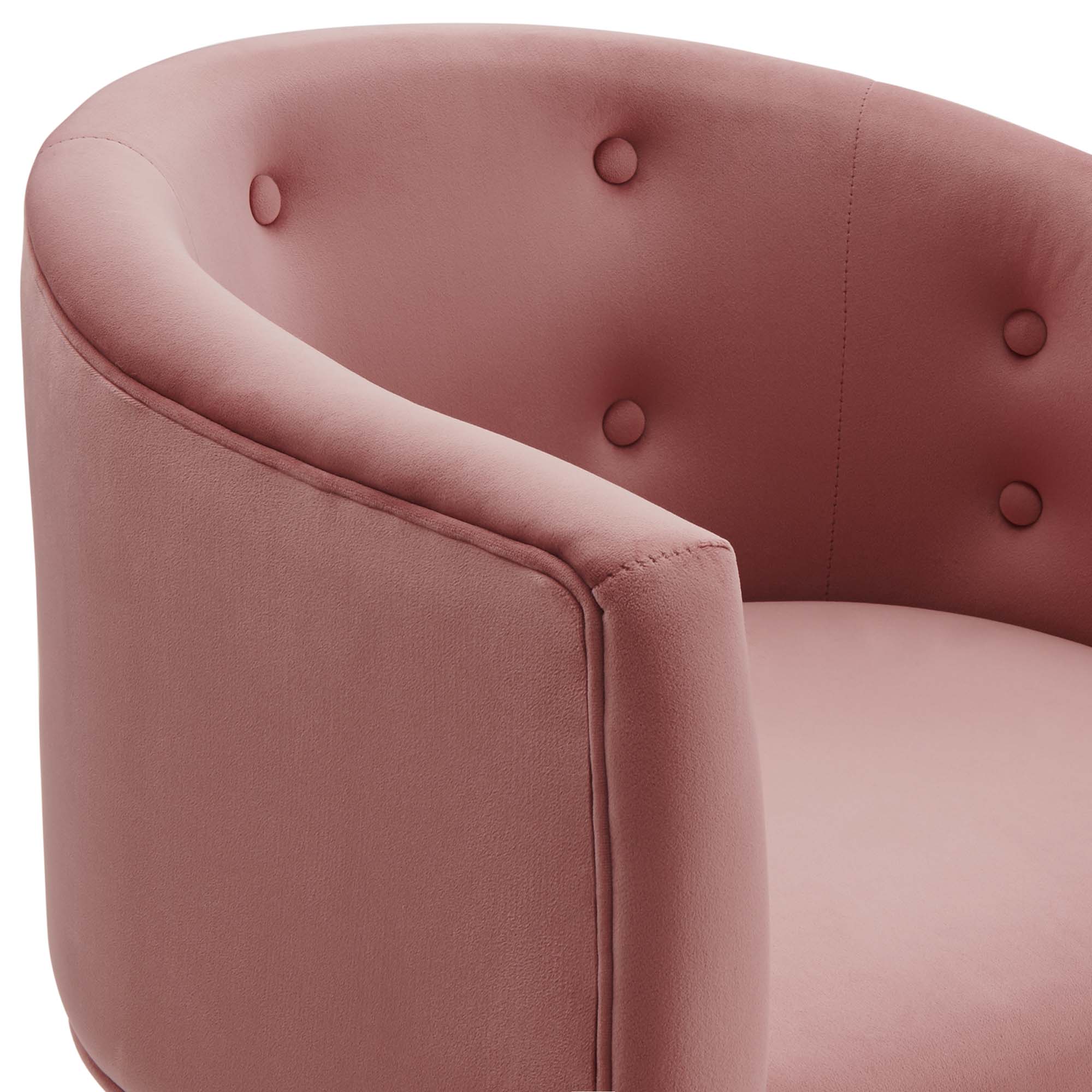 Sprig Velvet Tufted Accent Chair – Dusty Rose Denmark Home