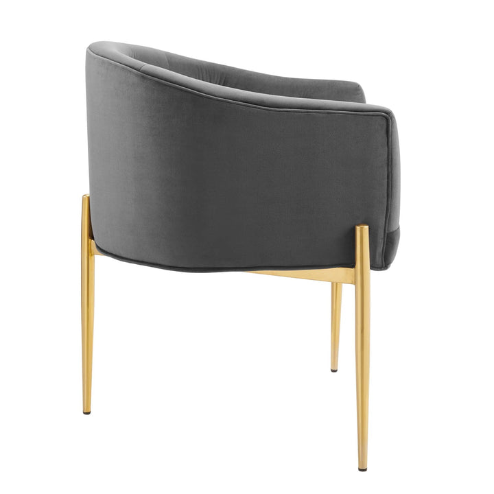 Sprig Velvet Tufted Accent Chair – Grey Denmark Home