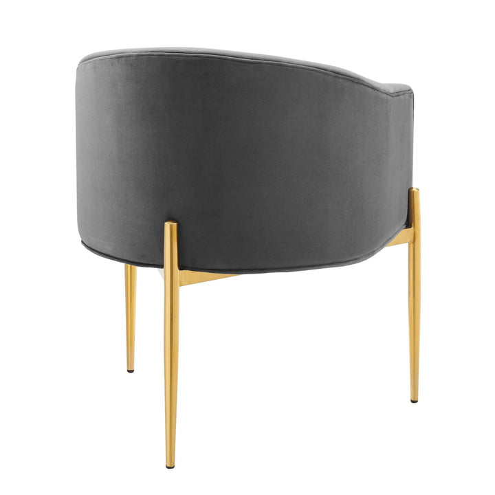 Sprig Velvet Tufted Accent Chair – Grey Denmark Home