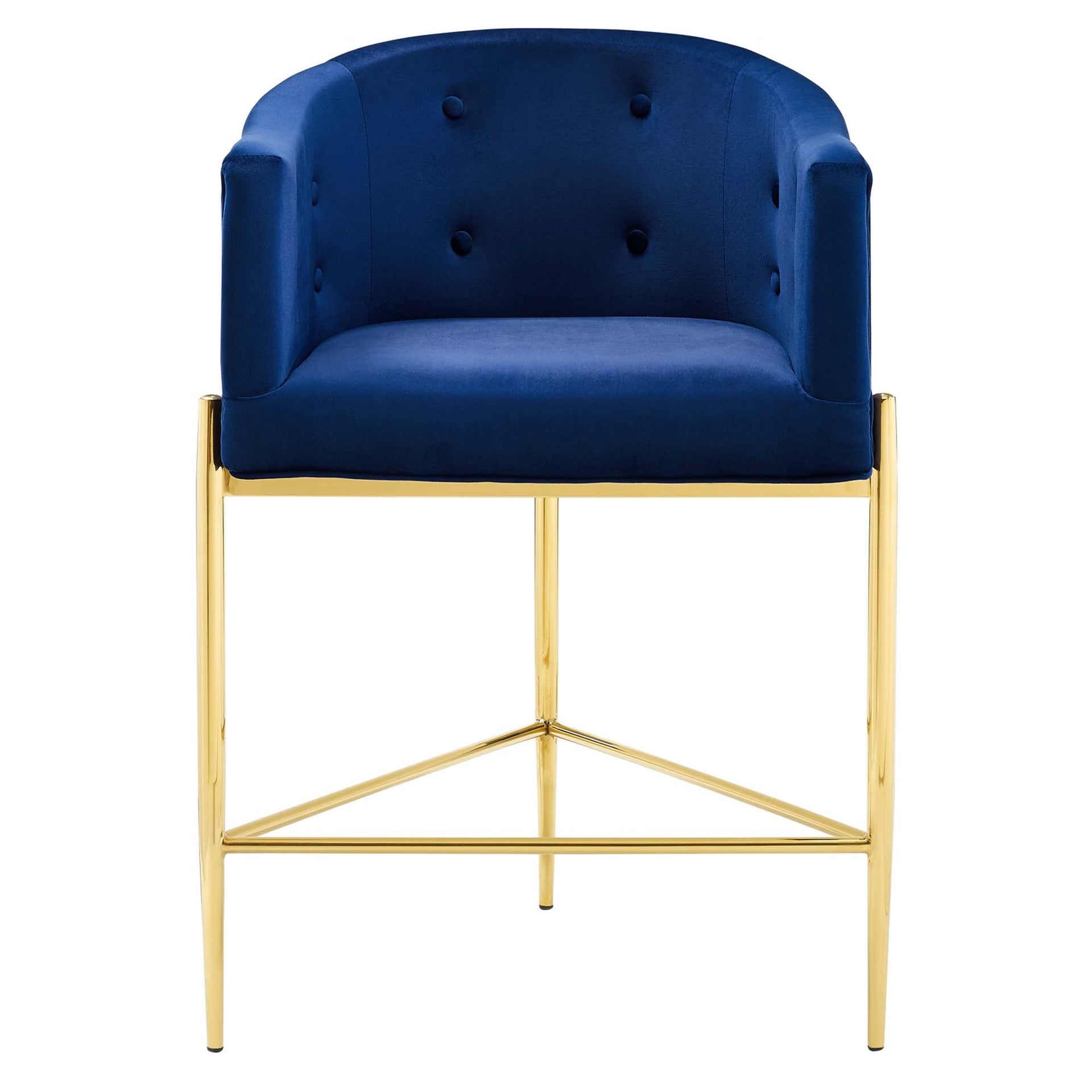 Sprig Tufted Counter Stool - Navy Denmark Home