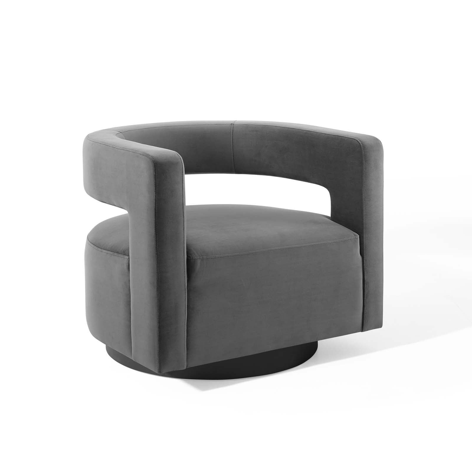 Quip Performance Velvet Swivel Accent Armchair – Grey Denmark Home