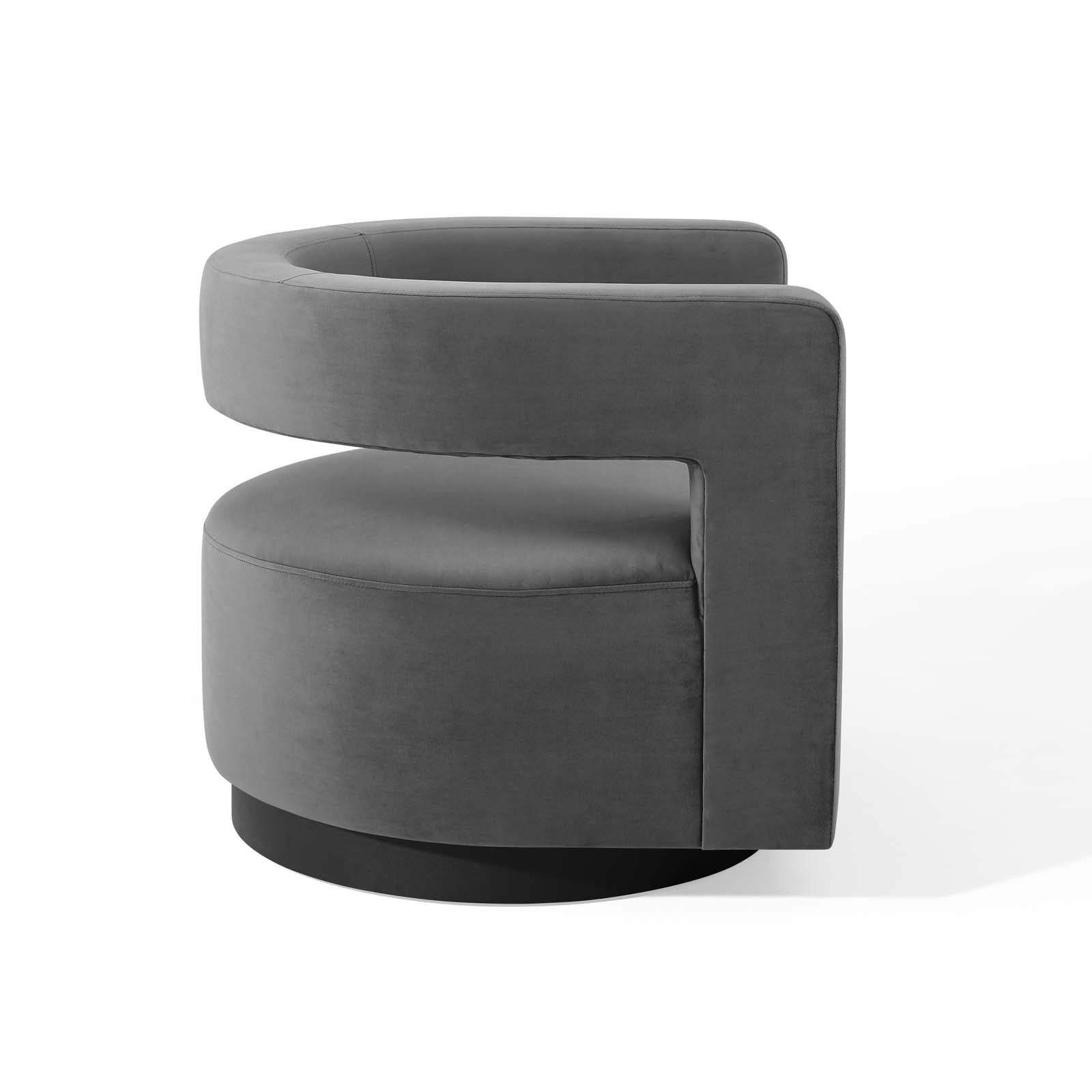Quip Performance Velvet Swivel Accent Armchair – Grey Denmark Home