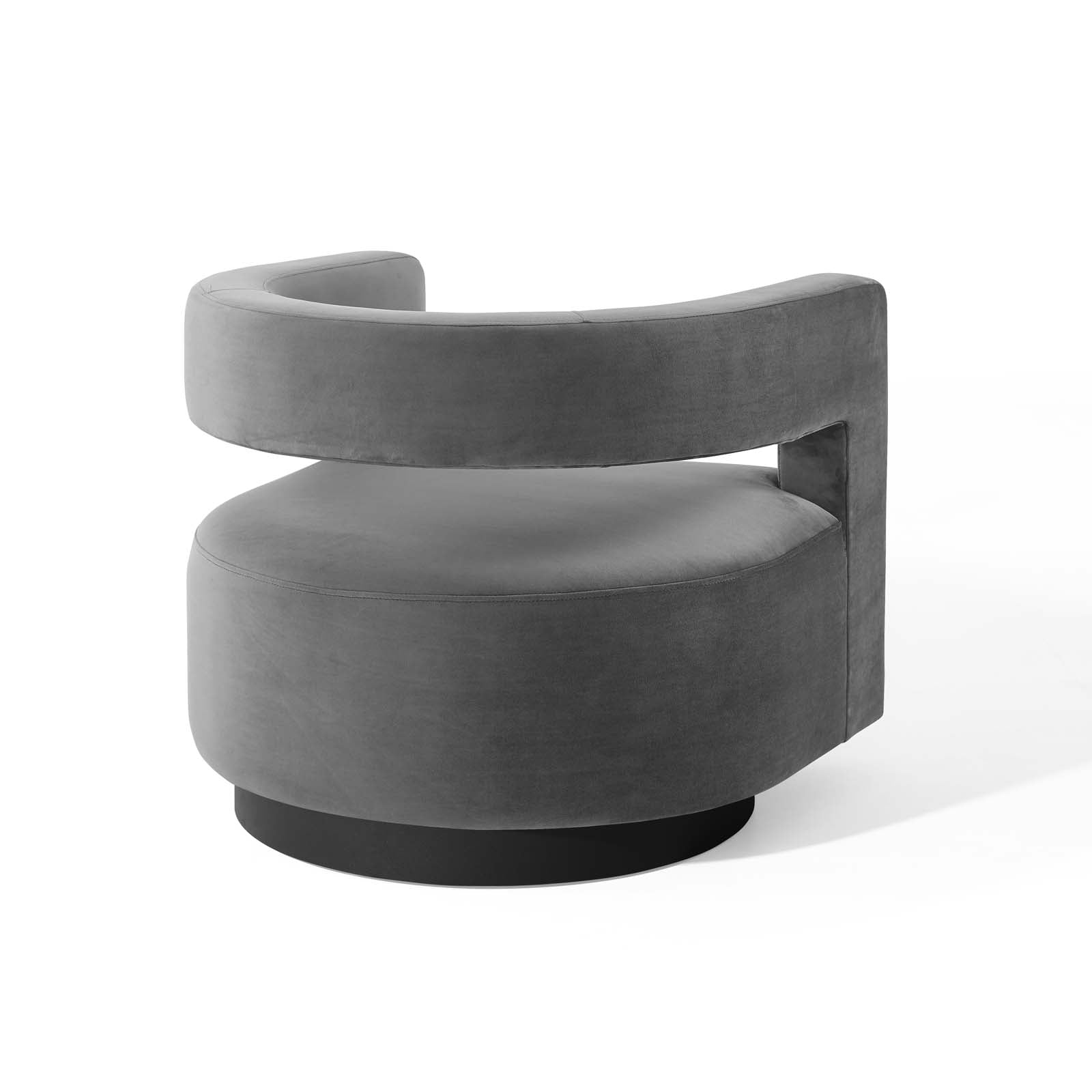 Quip Performance Velvet Swivel Accent Armchair – Grey Denmark Home
