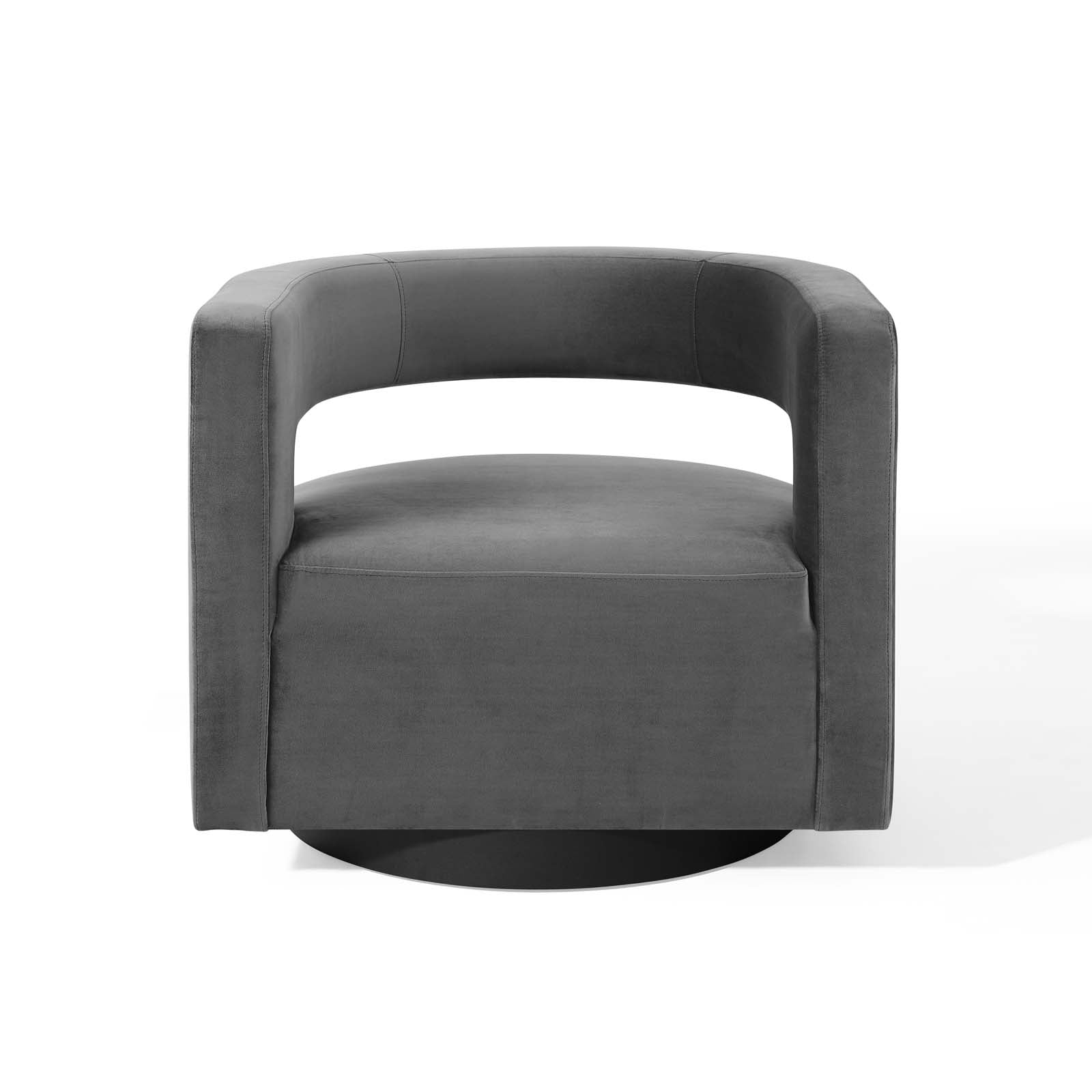 Quip Performance Velvet Swivel Accent Armchair – Grey Denmark Home