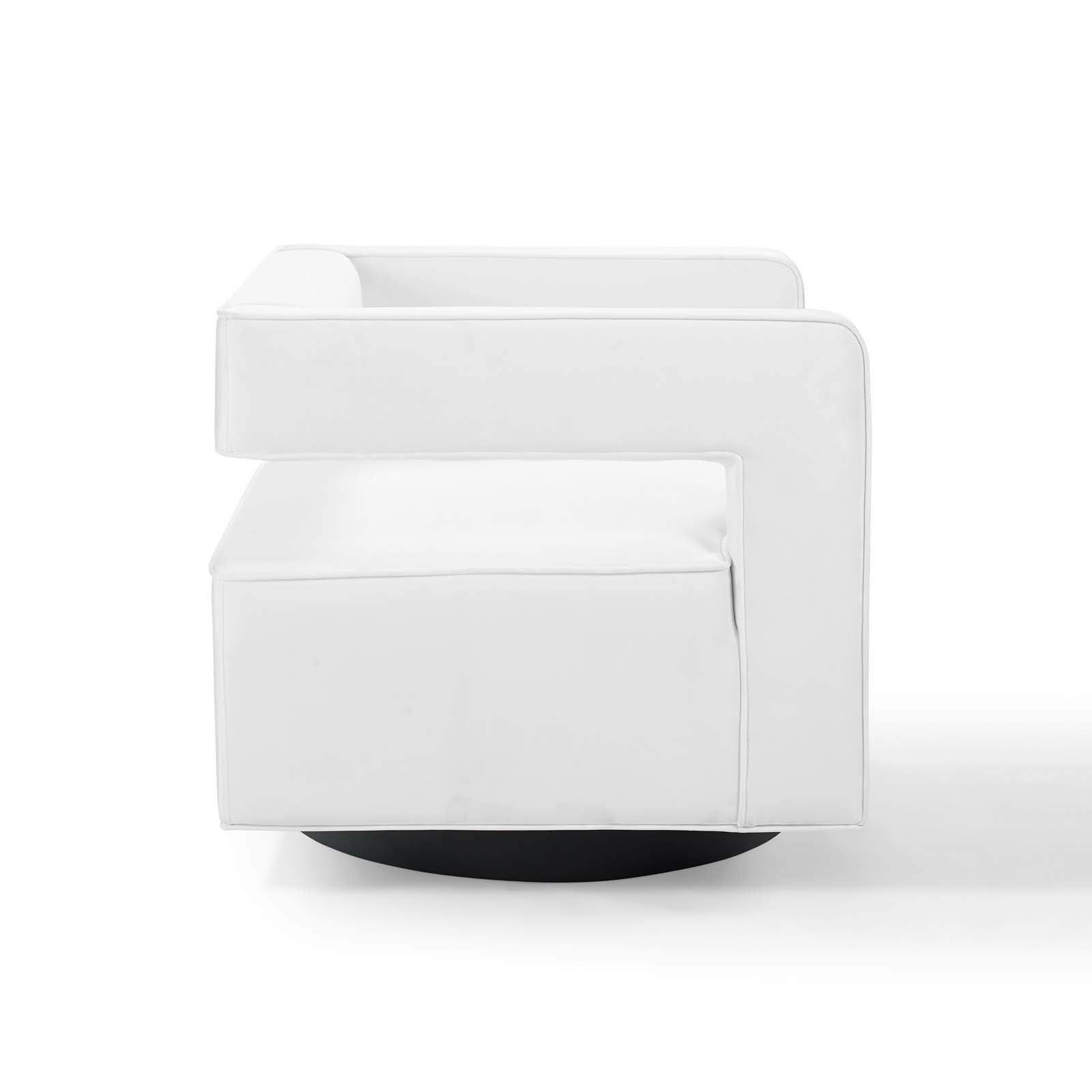 Hewn Velvet Swivel Accent Chair – White Denmark Home