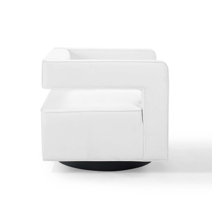 Hewn Velvet Swivel Accent Chair – White Denmark Home