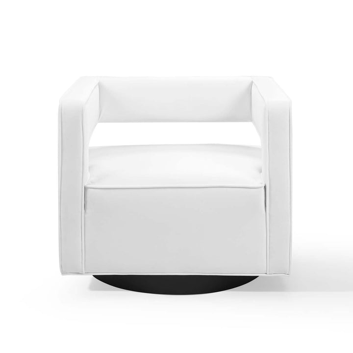 Hewn Velvet Swivel Accent Chair – White Denmark Home