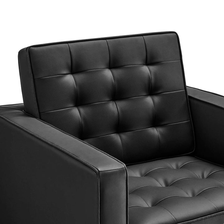 Iona Vegan Leather Armchair Set of 2 – Silver Black Denmark Home