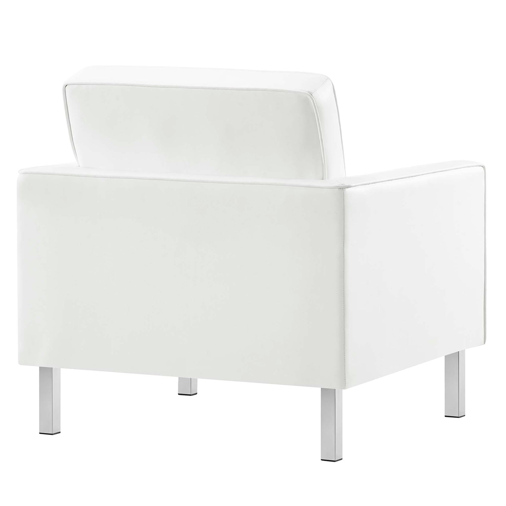 Iona Vegan Leather Armchair Set of 2 – Silver White Denmark Home