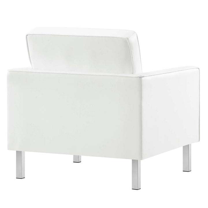 Iona Vegan Leather Armchair Set of 2 – Silver White Denmark Home