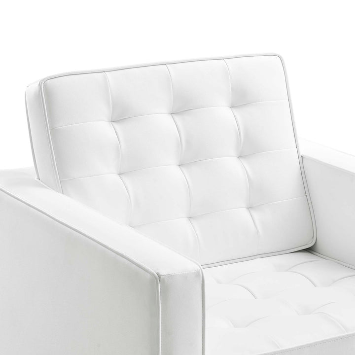 Iona Vegan Leather Armchair Set of 2 – Silver White Denmark Home