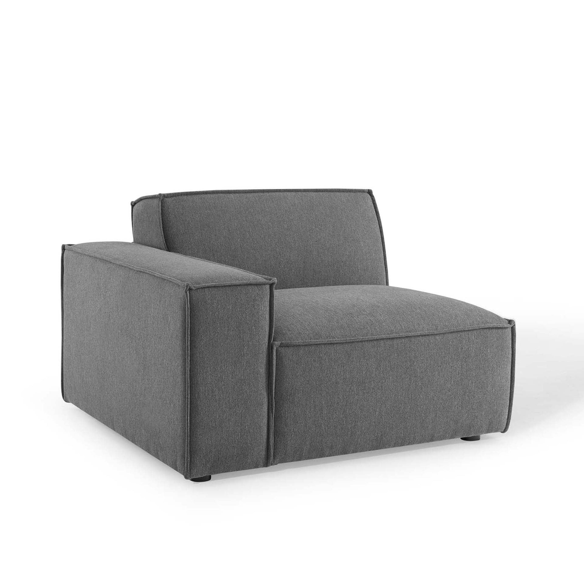 Lucent Fabric Corner Chair - Charcoal