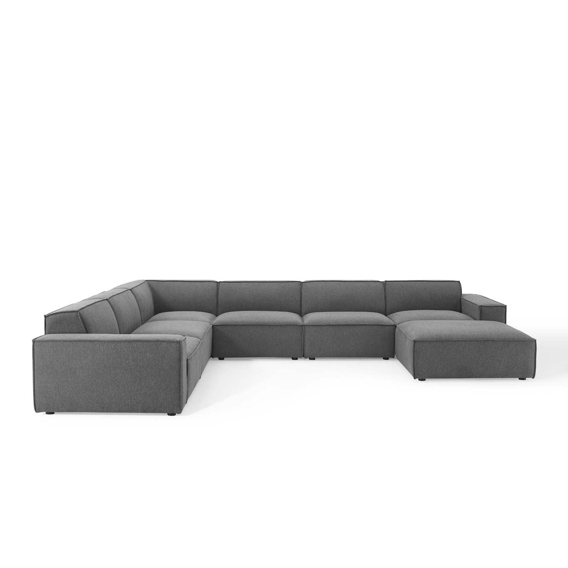 Lucent 7-Piece Fabric Sectional Sofa - Charcoal