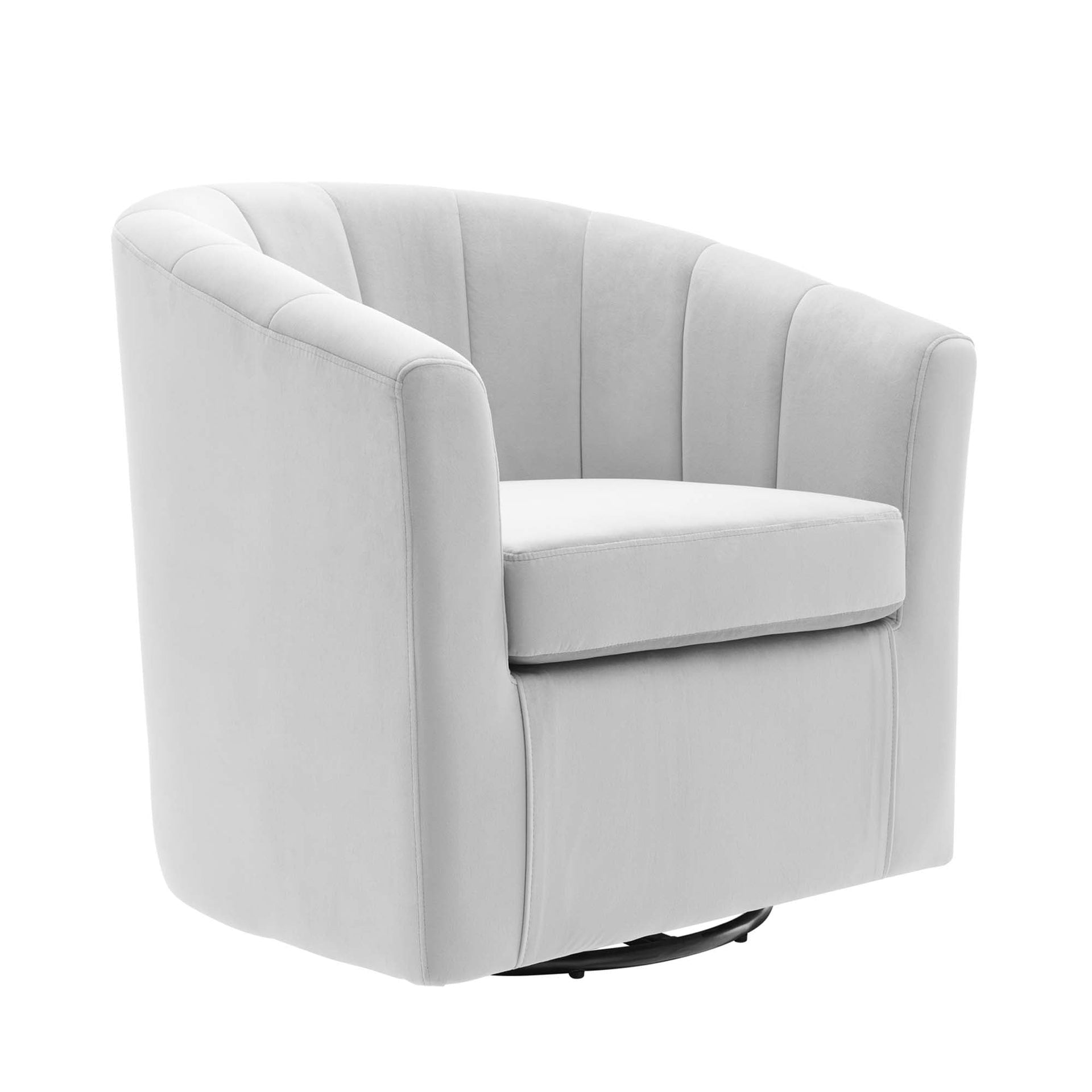 Kith Performance Velvet Swivel Armchair – Light Gray Denmark Home