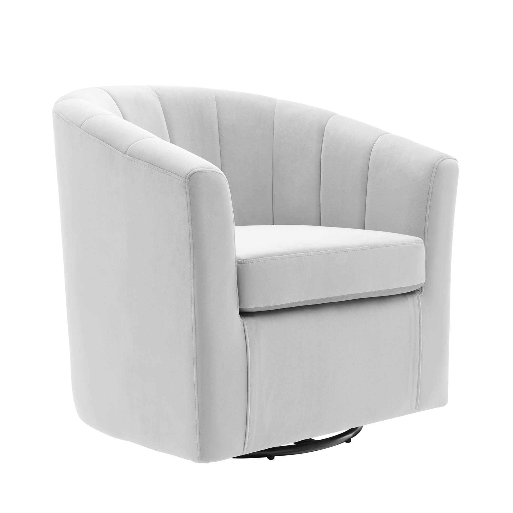 Kith Performance Velvet Swivel Armchair – Light Gray Denmark Home