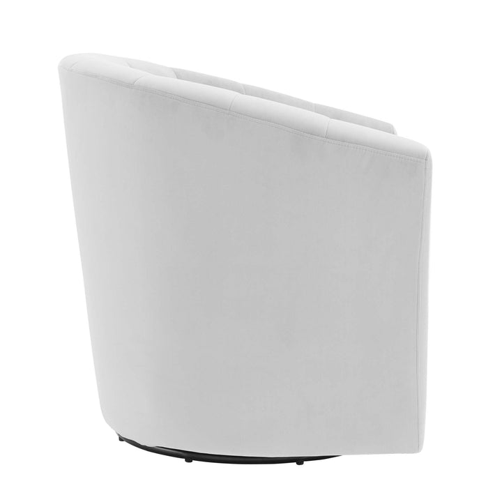 Kith Performance Velvet Swivel Armchair – Light Gray Denmark Home