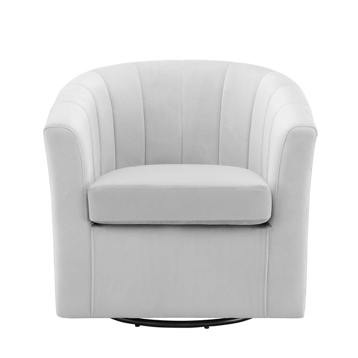Kith Performance Velvet Swivel Armchair – Light Gray Denmark Home