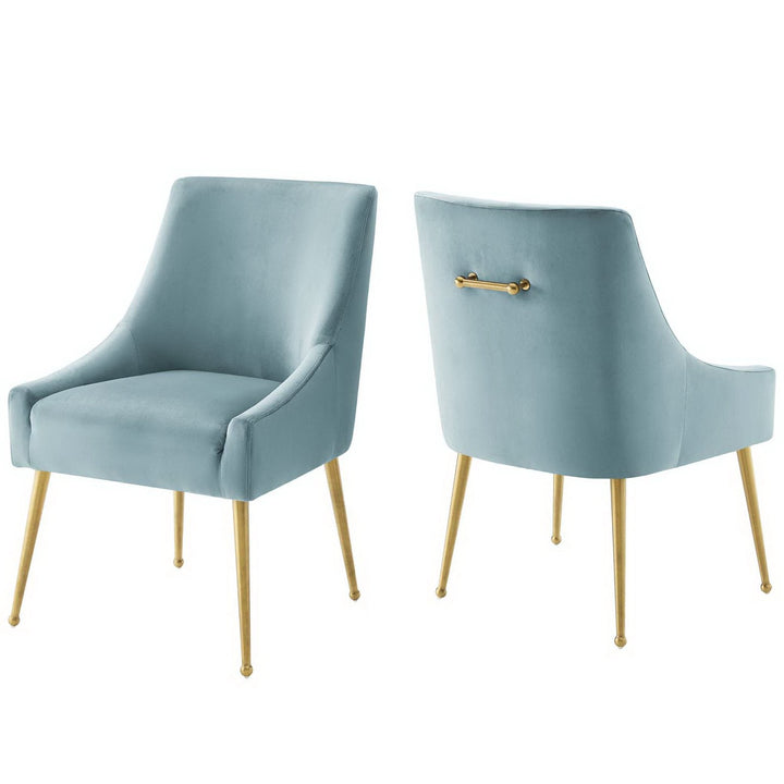 Swoop Performance Velvet Dining Chairs - Light Blue Denmark Home