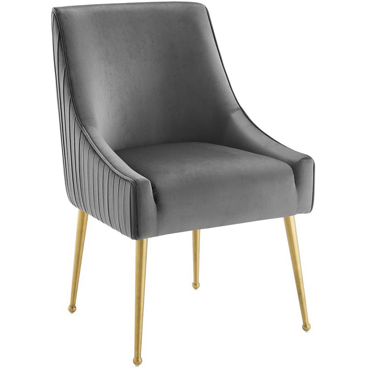 Swoop Performance Velvet Dining Chairs - Gray Denmark Home