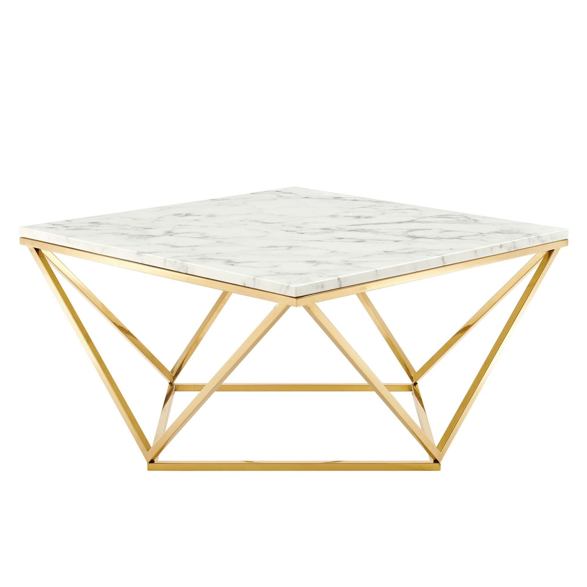 Aurelion Coffee Table – Gold White