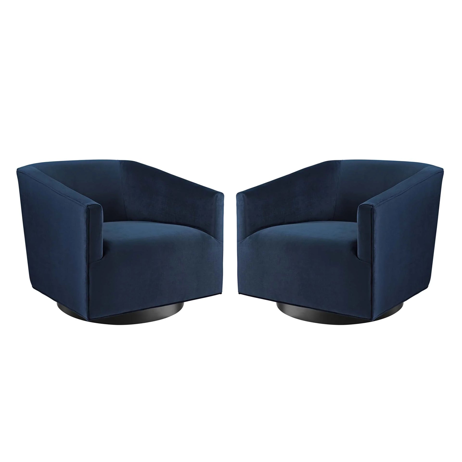 Veltora Velvet Swivel Accent Chair-Midnight Blue Denmark Home