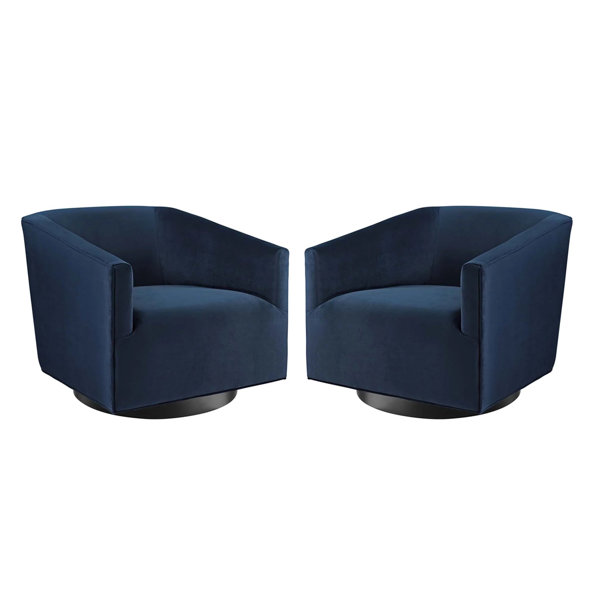 Veltora Velvet Swivel Accent Chair-Midnight Blue Denmark Home