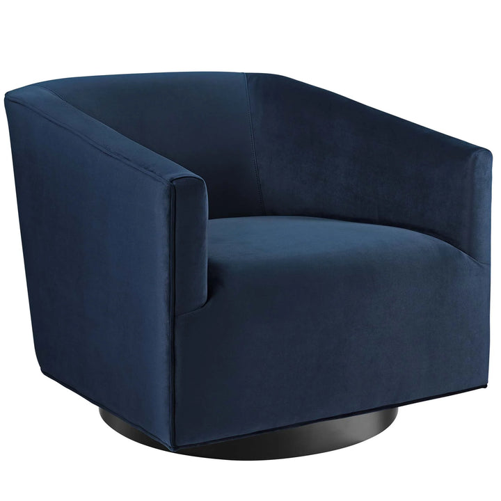 Veltora Velvet Swivel Accent Chair-Midnight Blue Denmark Home