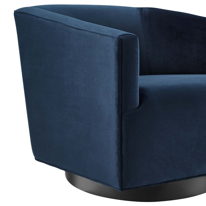 Veltora Velvet Swivel Accent Chair-Midnight Blue Denmark Home