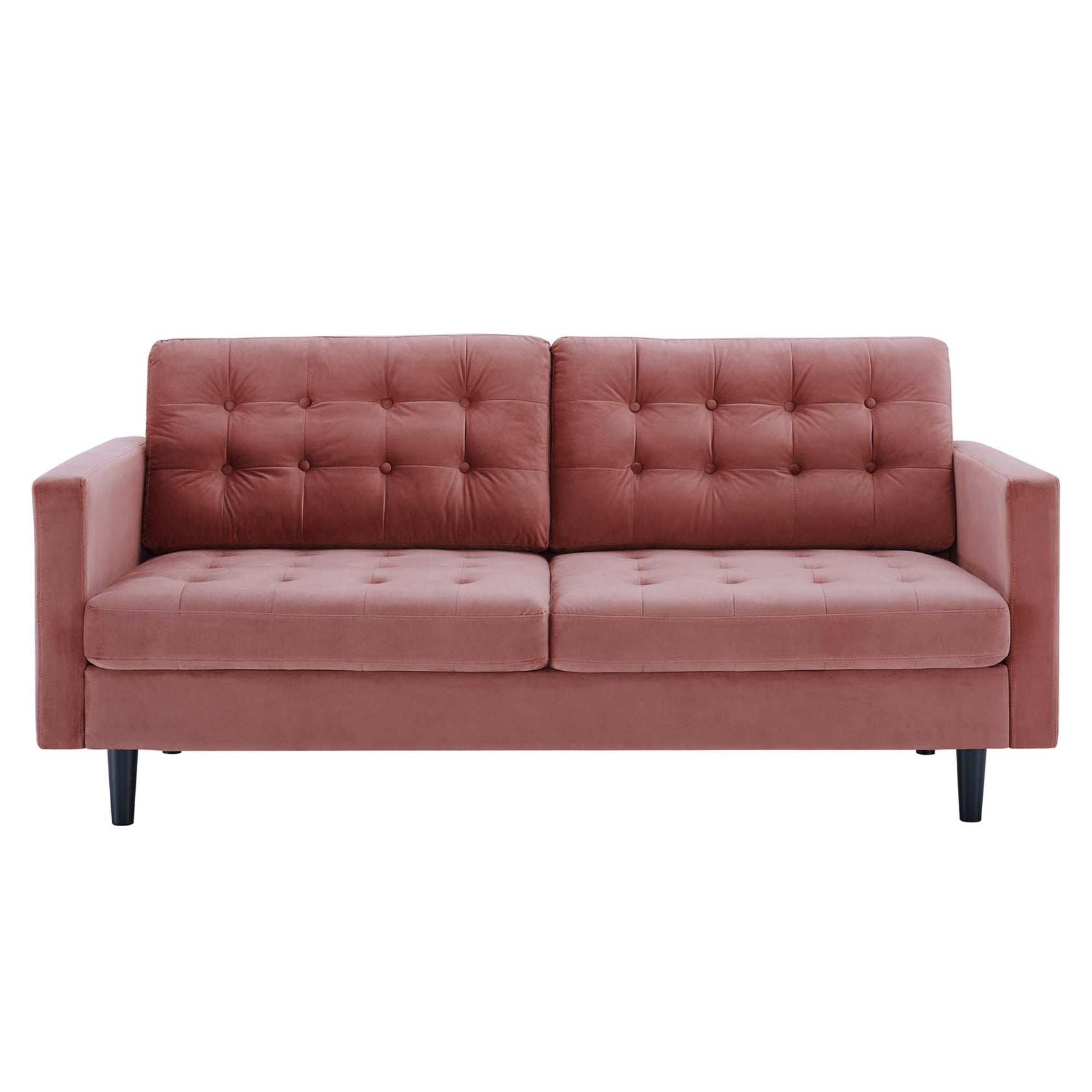 Synthesis Tufted Velvet Sofa - Dusty Rose