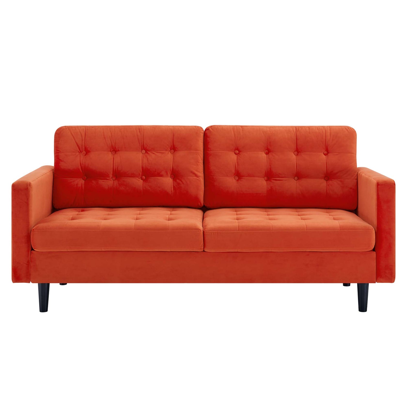 Synthesis Tufted Velvet Sofa - Orange