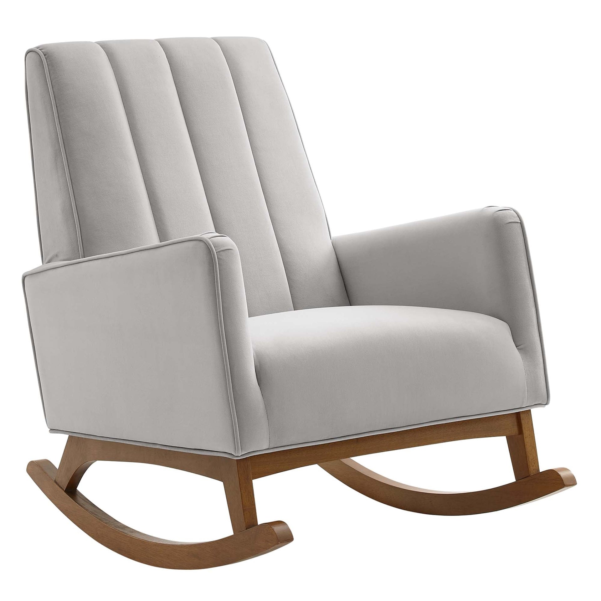 Shade Velvet Rocking Armchair - Light Gray Denmark Home