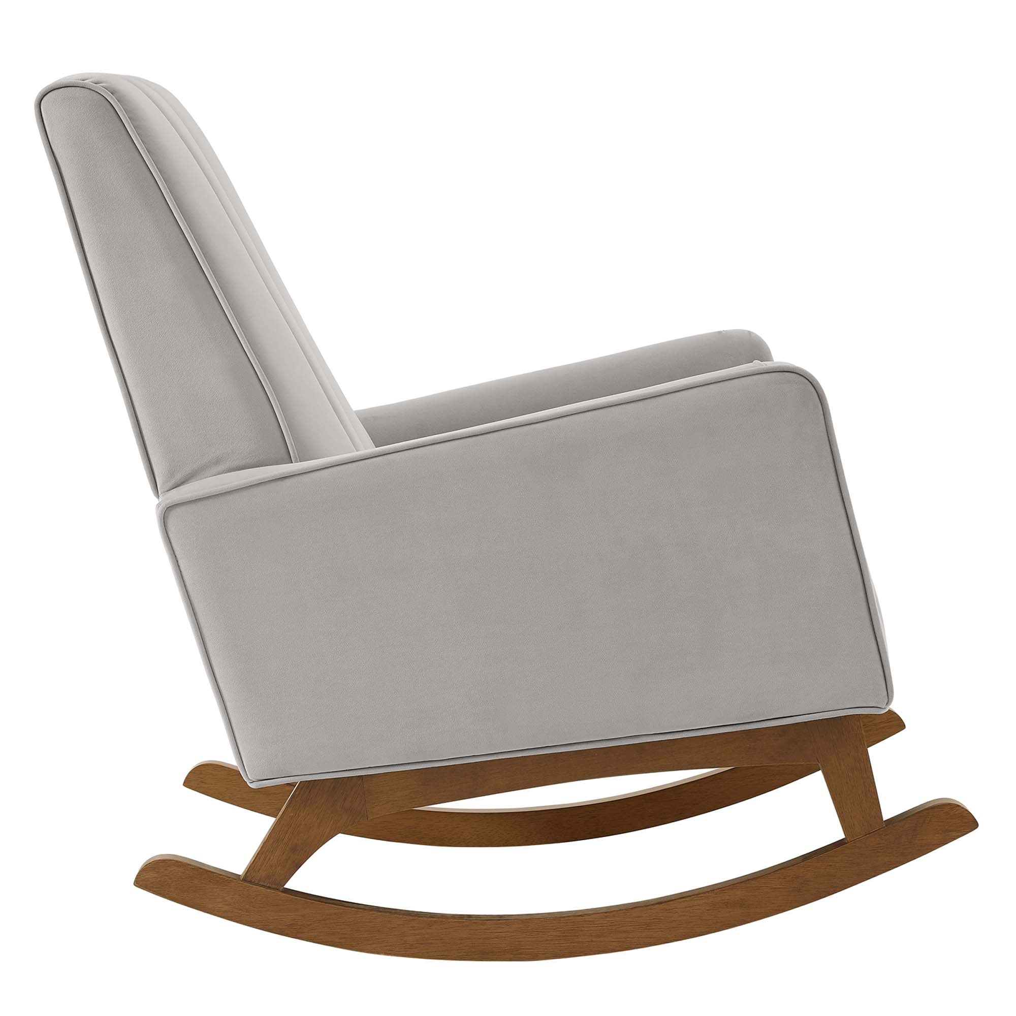 Shade Velvet Rocking Armchair - Light Gray Denmark Home
